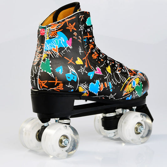 Double Row Skates New Wheel Wear-resistant Four-wheel Roller Skates