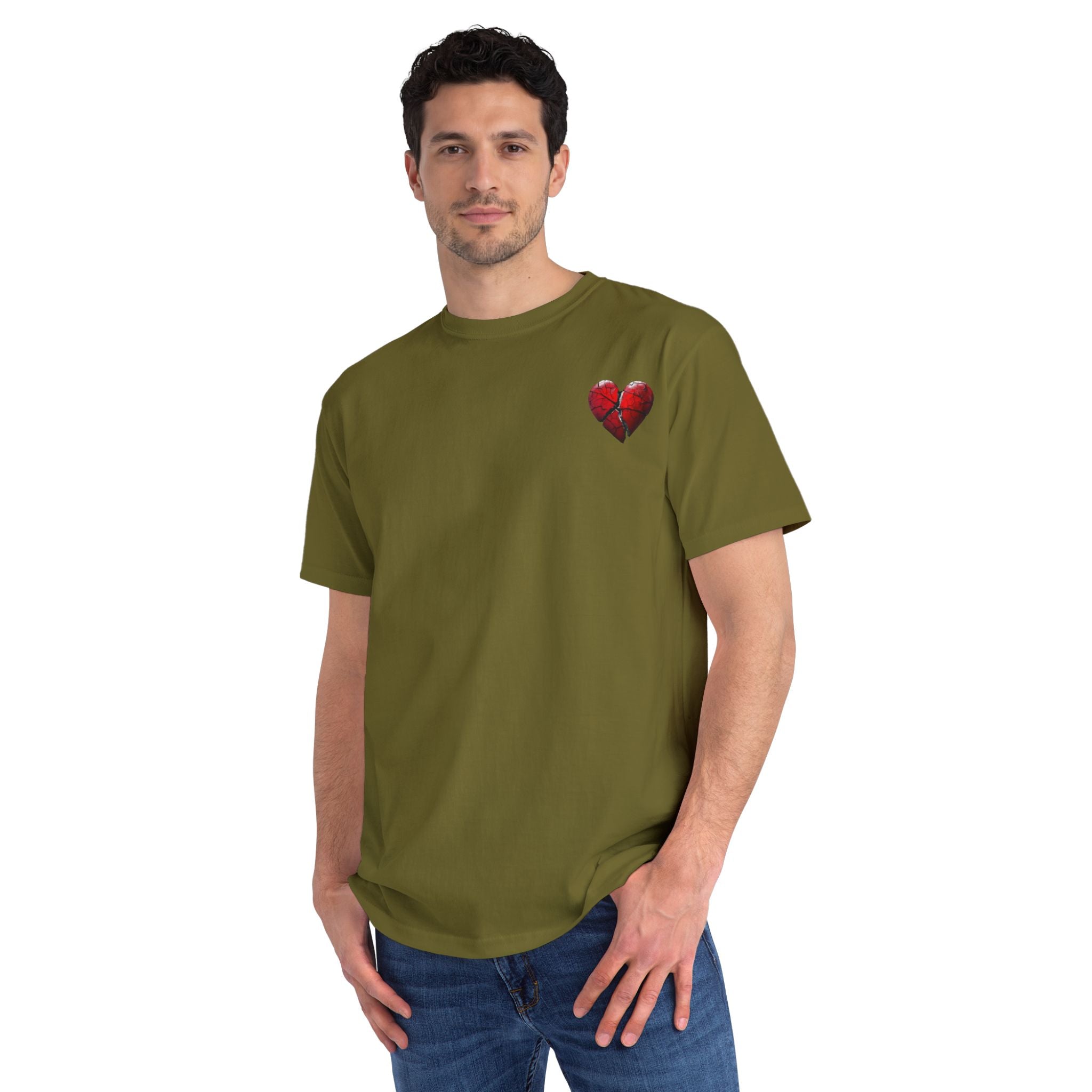 Embroidered Broken Heart Organic T-Shirt | Unisex Streetwear Tee