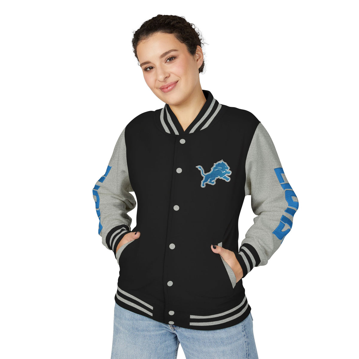 Custom Detroit Lions Unisex Heavyweight Varsity Letterman Jacket