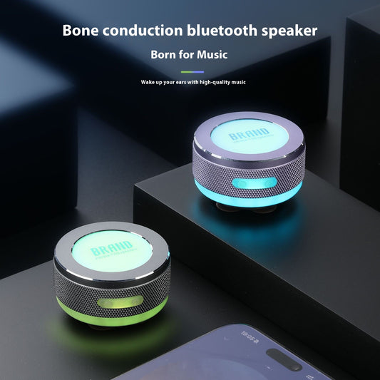 Small Wireless Bone Conduction Speakers Bluetooth Vibration Speaker With Color LED Light Portable Surface Adsorption Speaker