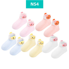 Fashion Striped Lace Flower Bow Socks