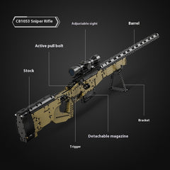 Heavy Duty Sniper Rifle Assembled Puzzle Building Blocks Toy