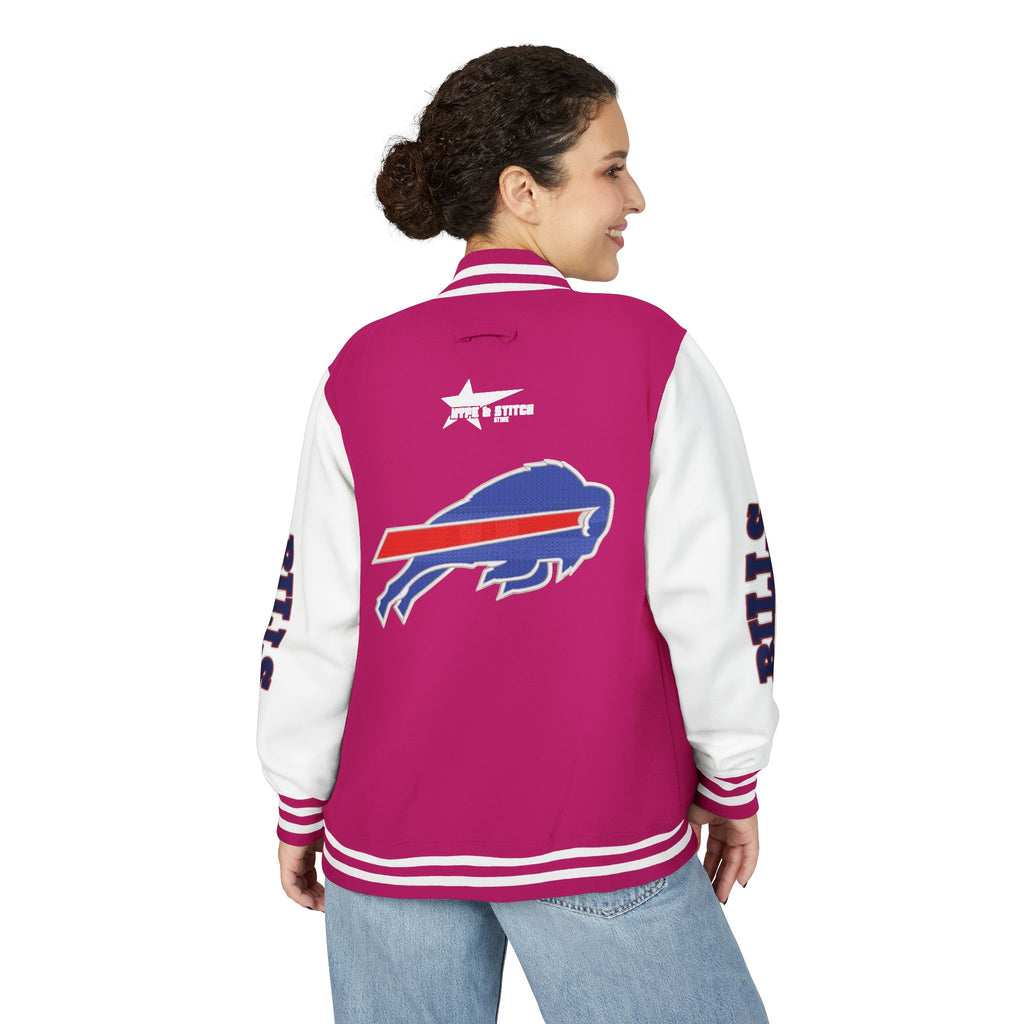 Buffalo Bills Classic Letterman Jacket – Relaxed Fit Fleece Bomber