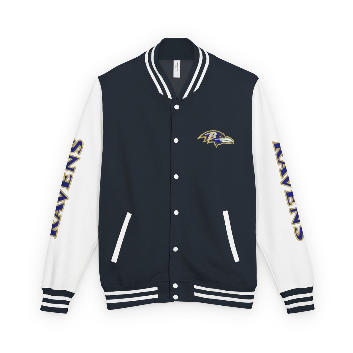 Baltimore Ravens Varsity Jacket – Unisex Letterman Jacket with Custom Sleeve Print & Team Logo