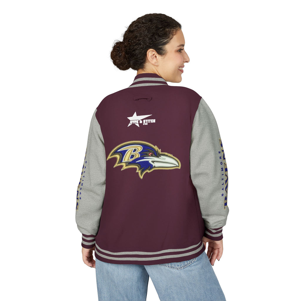 Baltimore Ravens Varsity Jacket – Unisex Letterman Jacket with Custom Sleeve Print & Team Logo