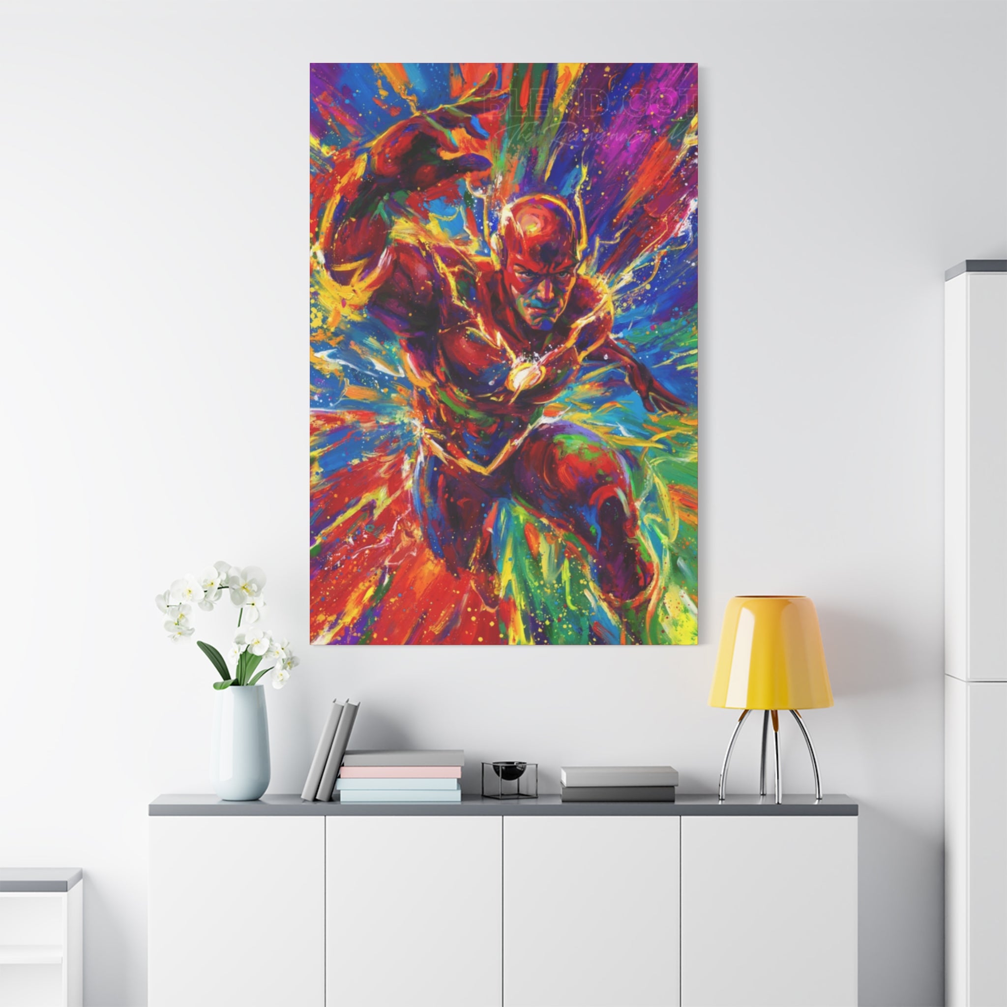 The Flash Vibrant Expressionist Pop Art Canvas Print – Superhero Decor
