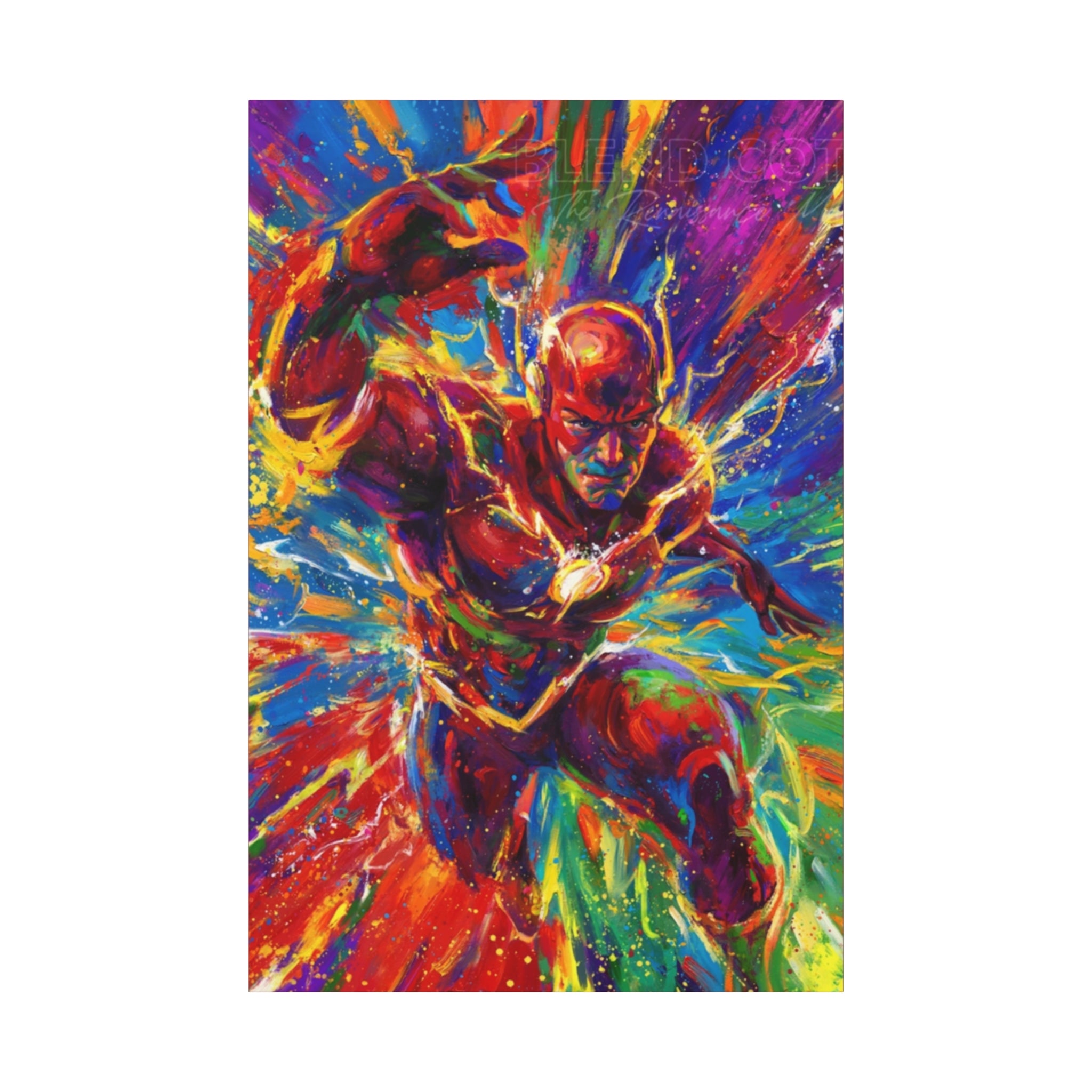 The Flash Vibrant Expressionist Pop Art Canvas Print – Superhero Decor