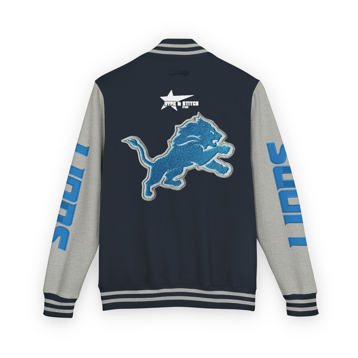 Custom Detroit Lions Unisex Heavyweight Varsity Letterman Jacket