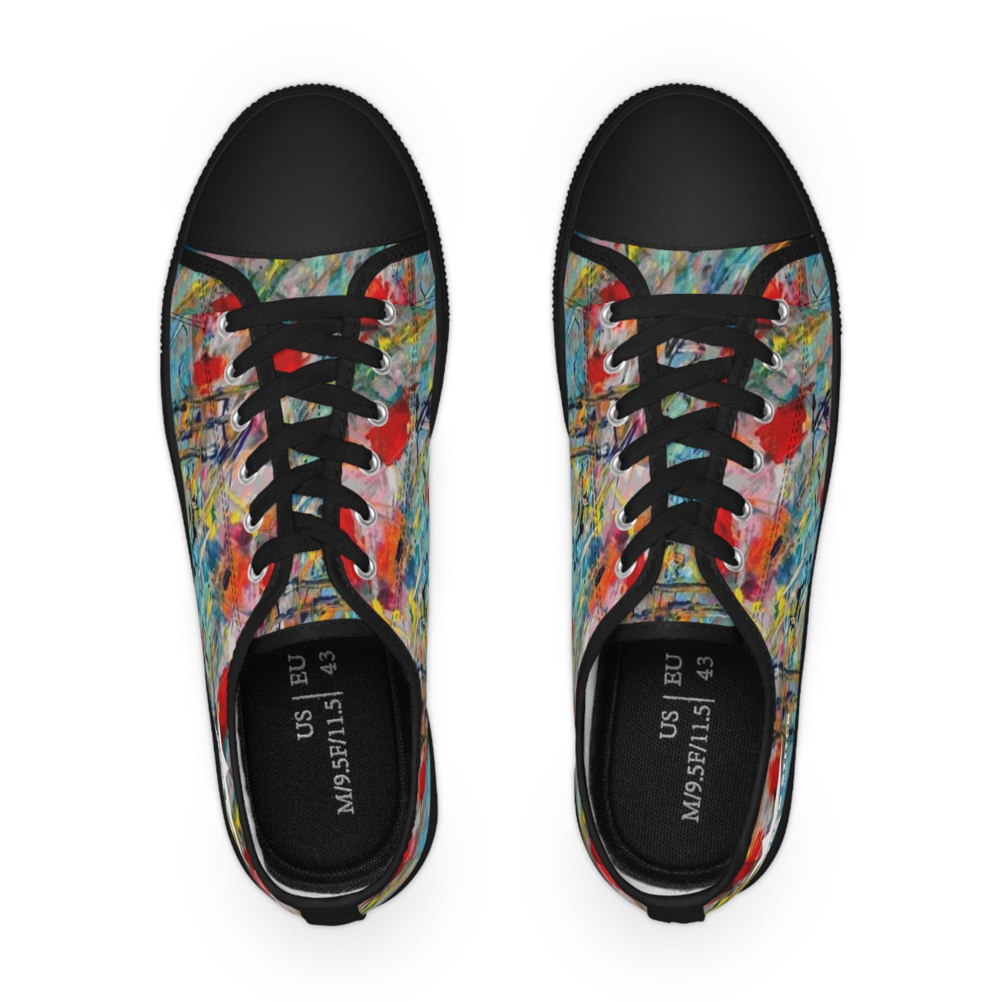 Men's Graffiti Paint Splatter Canvas Low Tops