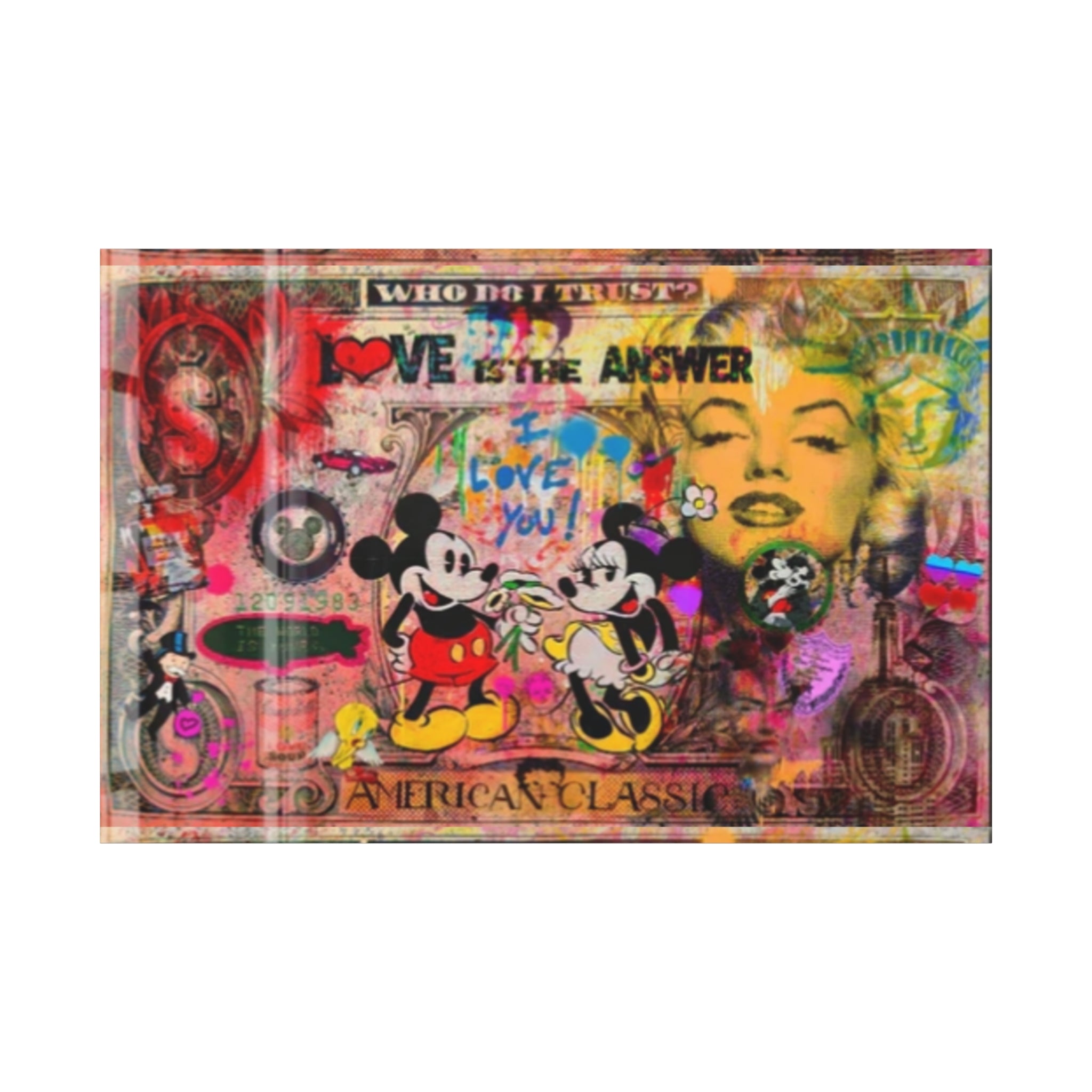 Mickey and Minnie Mouse Pop Art Canvas – Marilyn Monroe Street Art Graffiti Print, American Classic Wall Decor