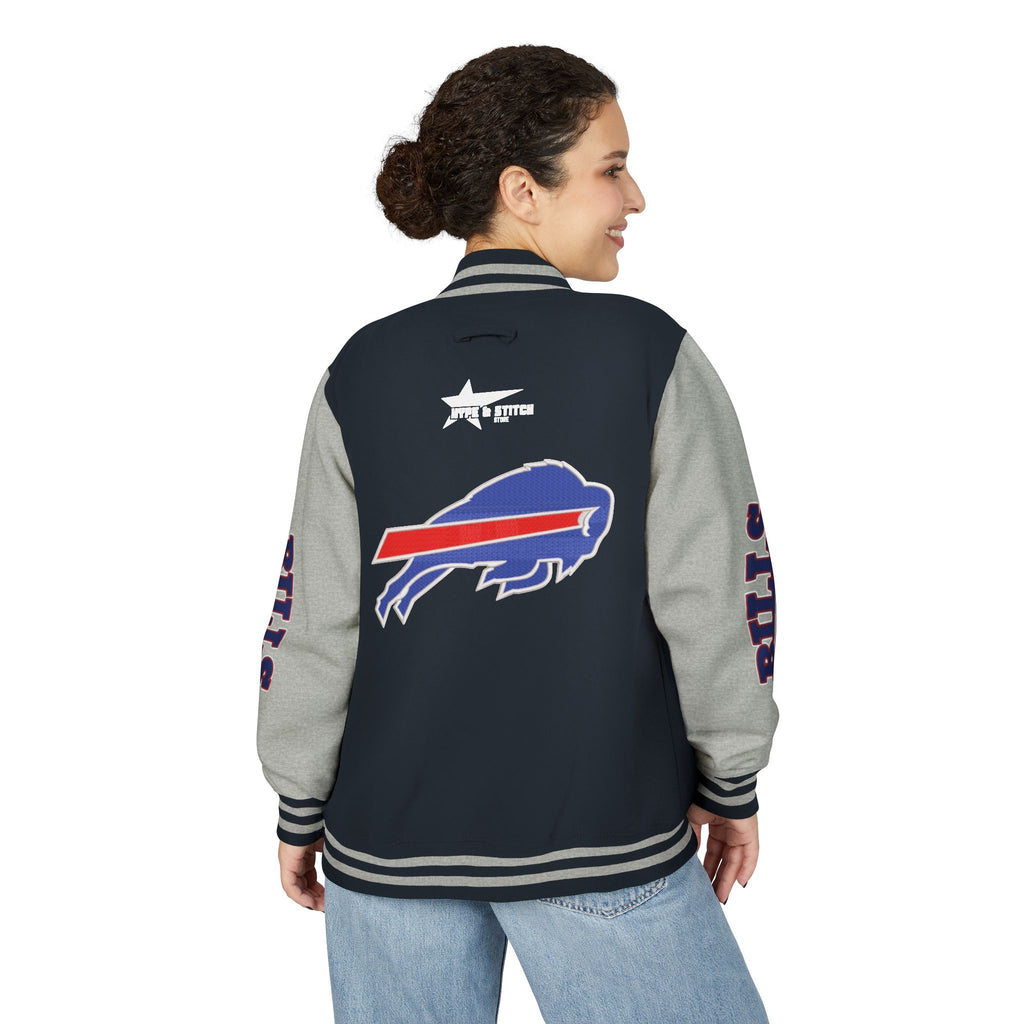 Buffalo Bills Classic Letterman Jacket – Relaxed Fit Fleece Bomber