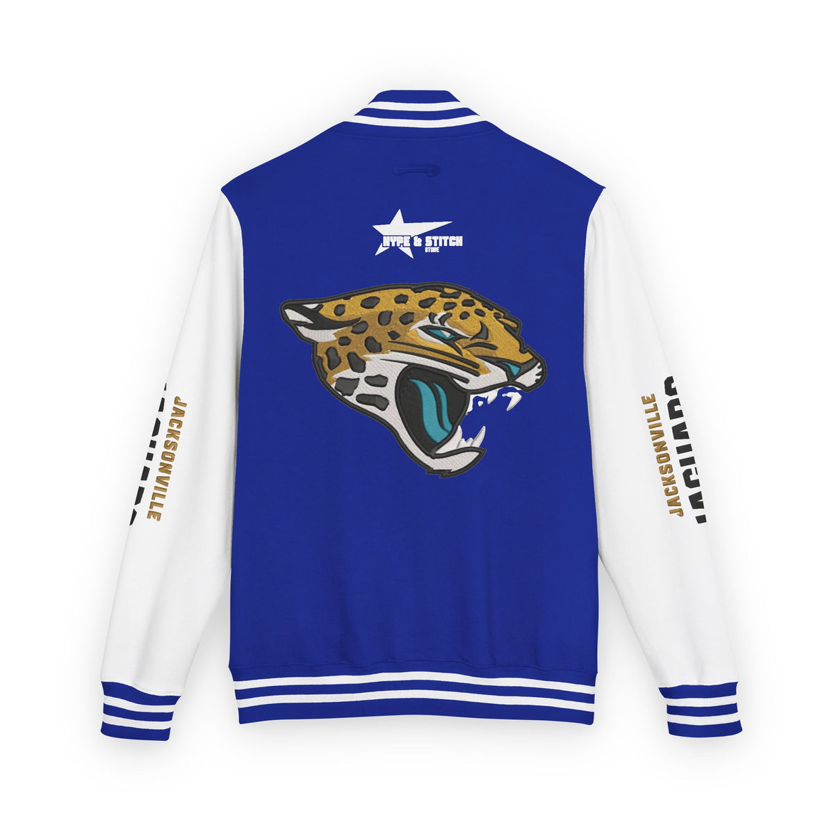Jacksonville Jaguars Snap-Button Varsity Jacket | Colorblock Outerwear Coat