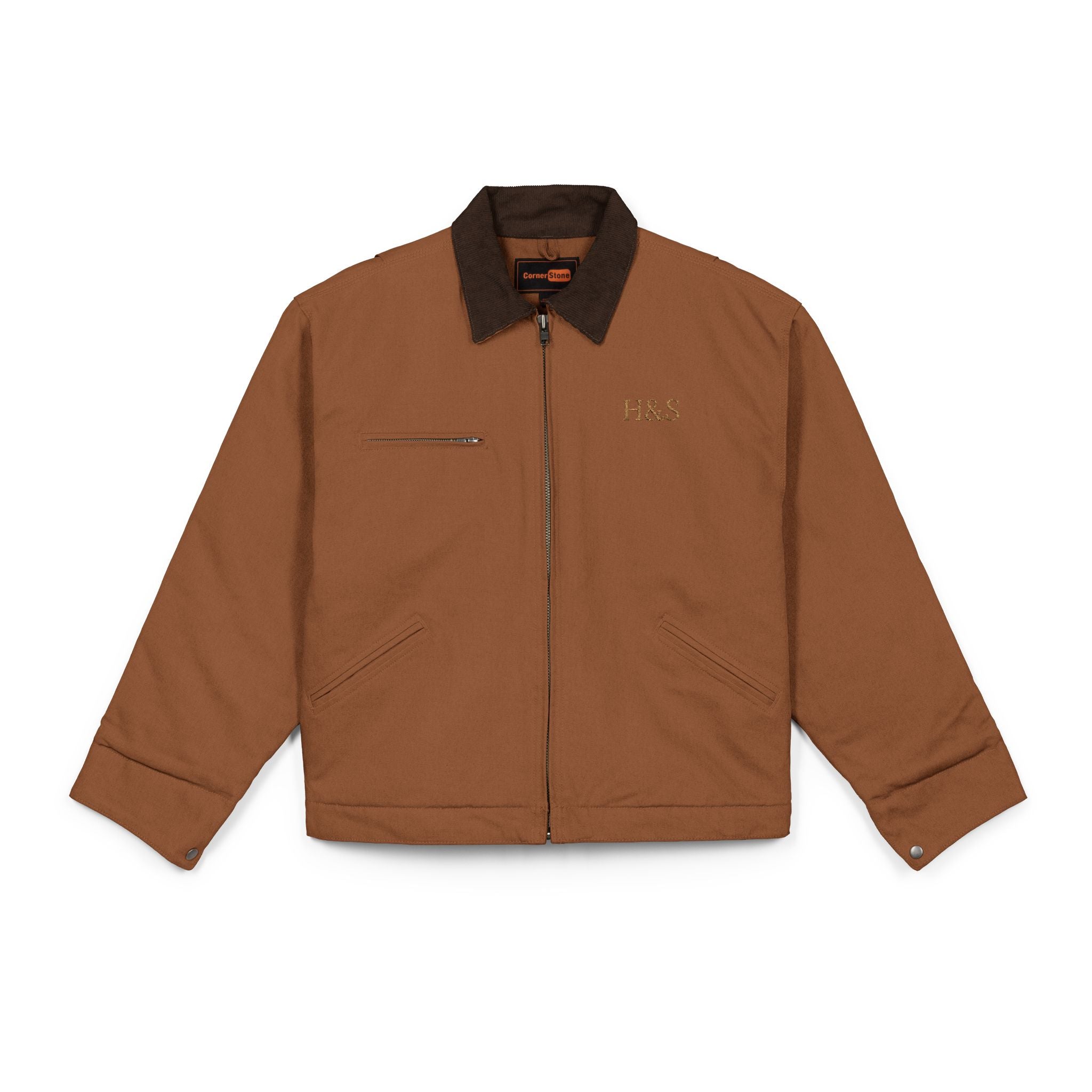 Unisex Duck Cloth Canvas Work Jacket - Heritage Brown