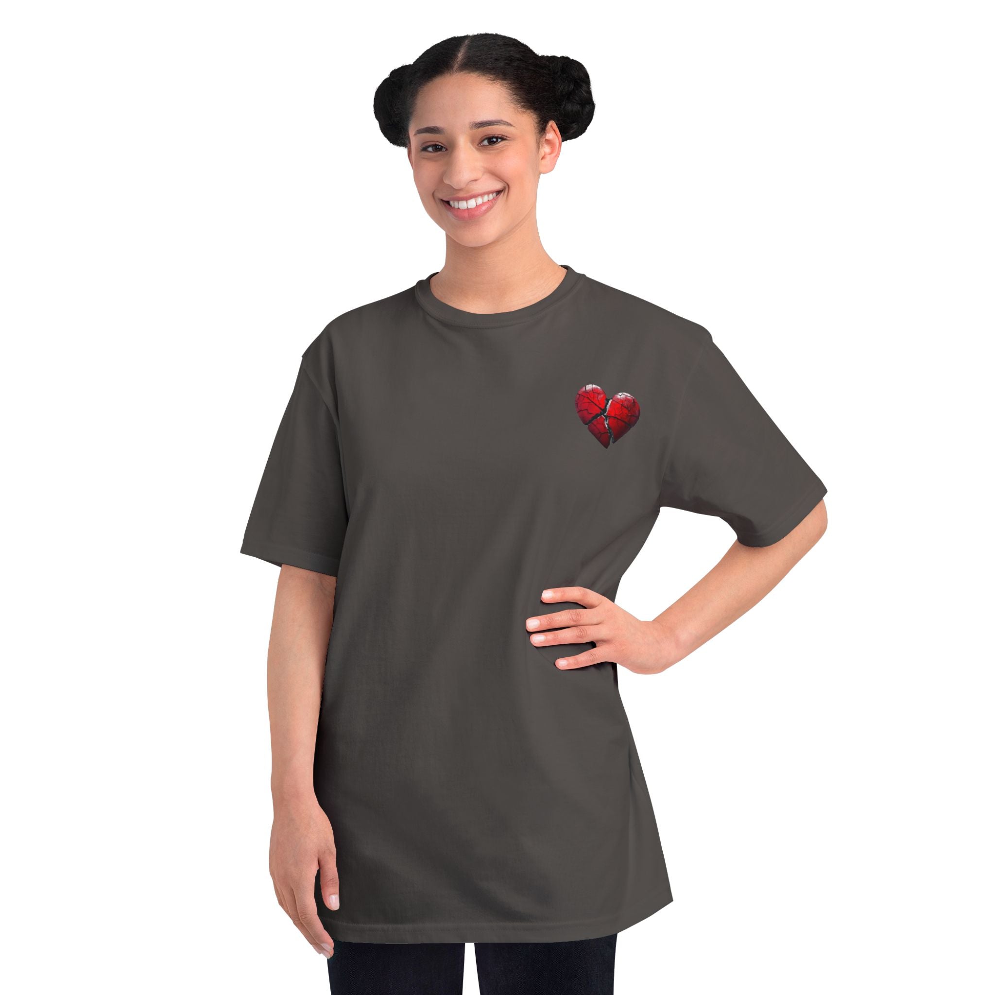 Embroidered Broken Heart Organic T-Shirt | Unisex Streetwear Tee