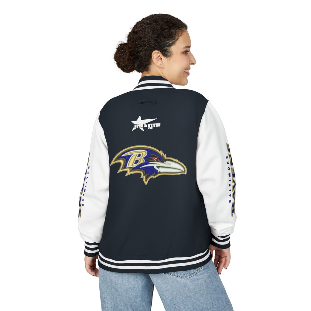 Baltimore Ravens Varsity Jacket – Unisex Letterman Jacket with Custom Sleeve Print & Team Logo