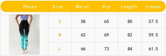 Tie Dye Gradient Color Yoga Sports Leggings, Ruched High Waist Workout Seamless Scrunch Booty Leggings Butt Lift Athletic Leggings Tummy Control Yoga Pants