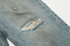 Ripped Dirty Denim Baggy Pants Men
