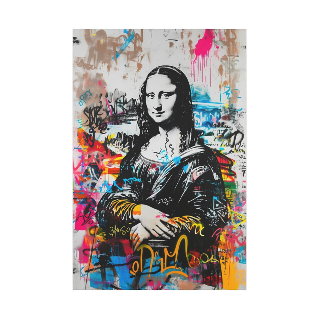 Urban Mona Lisa Street Art Canvas – Modern Graffiti Pop Culture Wall Decor