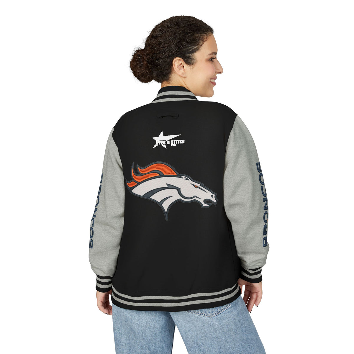 Denver Broncos Vintage Varsity Jacket | Retro Letterman Streetwear