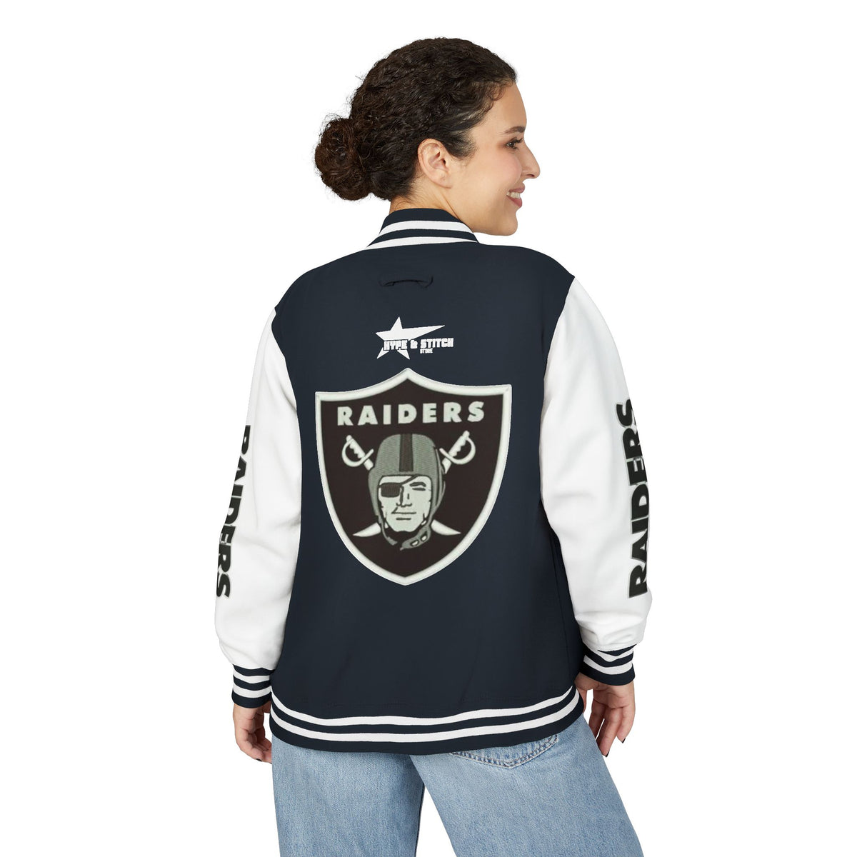 Las Vegas Raiders Vintage Letterman Varsity Jacket – Classic Streetwear Outerwear
