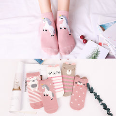 Women's Fashion Simple Cartoon Cotton Socks