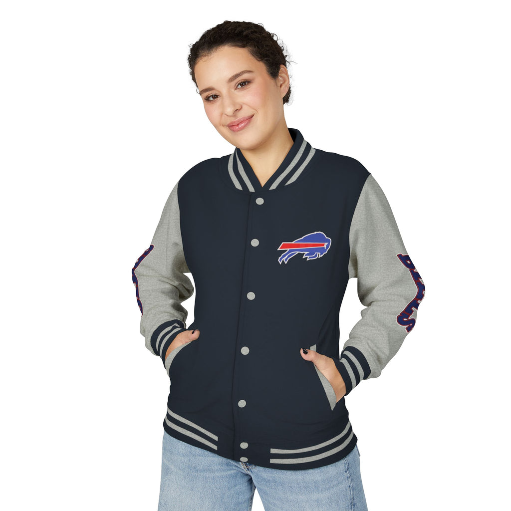 Buffalo Bills Classic Letterman Jacket – Relaxed Fit Fleece Bomber