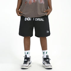 Embroidered Letters Basketball Shorts Men