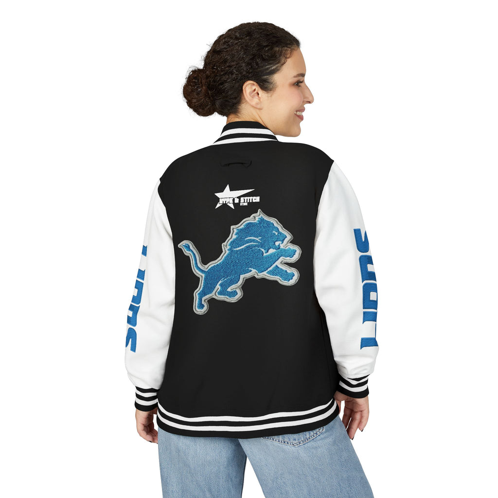 Custom Detroit Lions Unisex Heavyweight Varsity Letterman Jacket