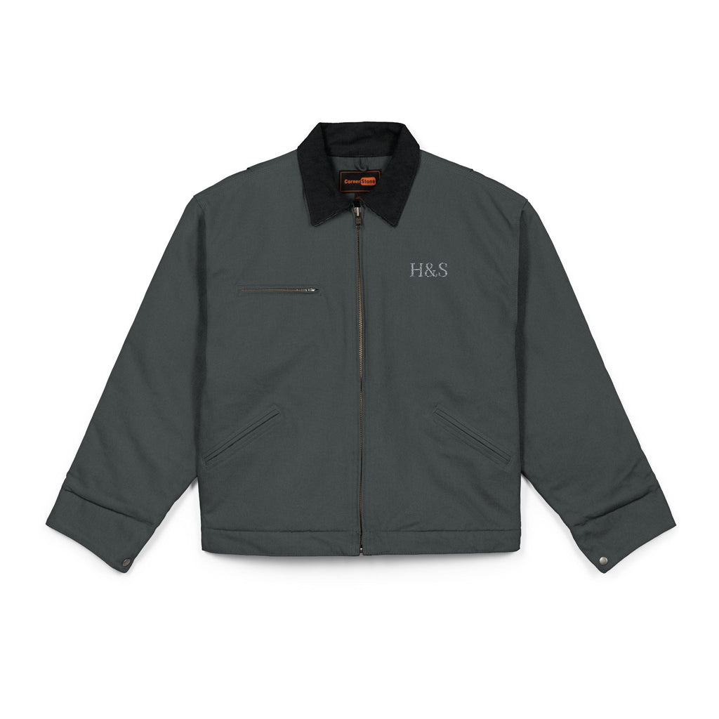 HypeandStitch Unisex Duck Cloth Work Jacket - Durable Rugged Streetwear Coat