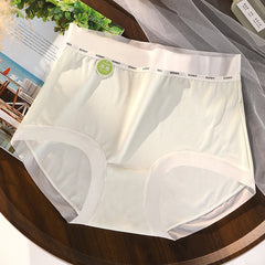 High Waist Plus Size Underwear Cool Feeling Ice Silk Seamless Purified Cotton Crotch 7A Antibacterial