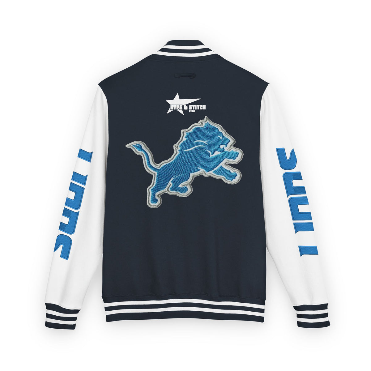 Custom Detroit Lions Unisex Heavyweight Varsity Letterman Jacket