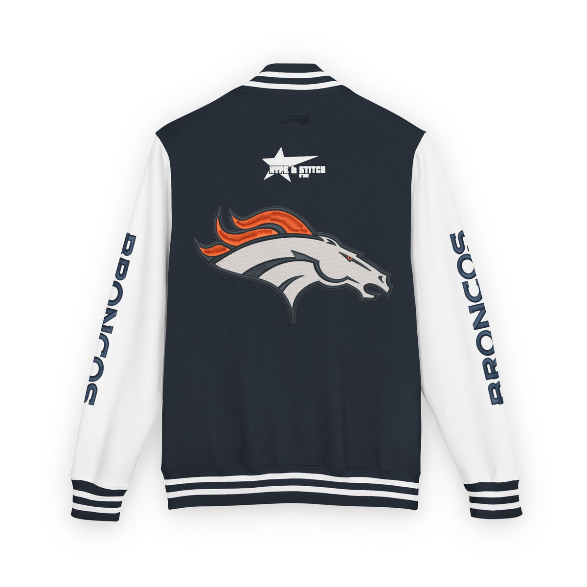 Denver Broncos Vintage Varsity Jacket | Retro Letterman Streetwear