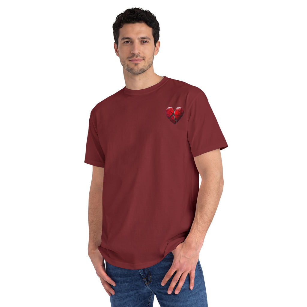 Embroidered Broken Heart Organic T-Shirt | Unisex Streetwear Tee