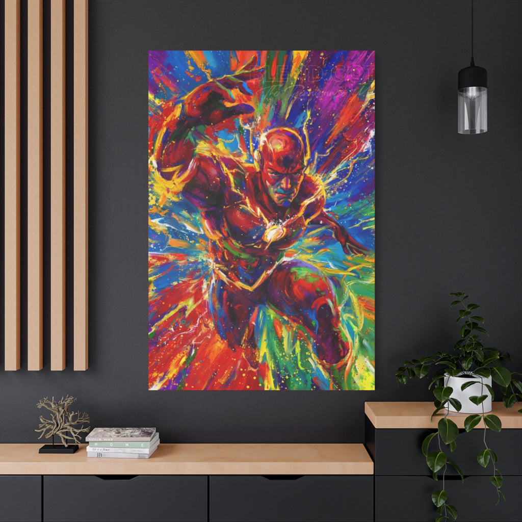 The Flash Vibrant Expressionist Pop Art Canvas Print – Superhero Decor