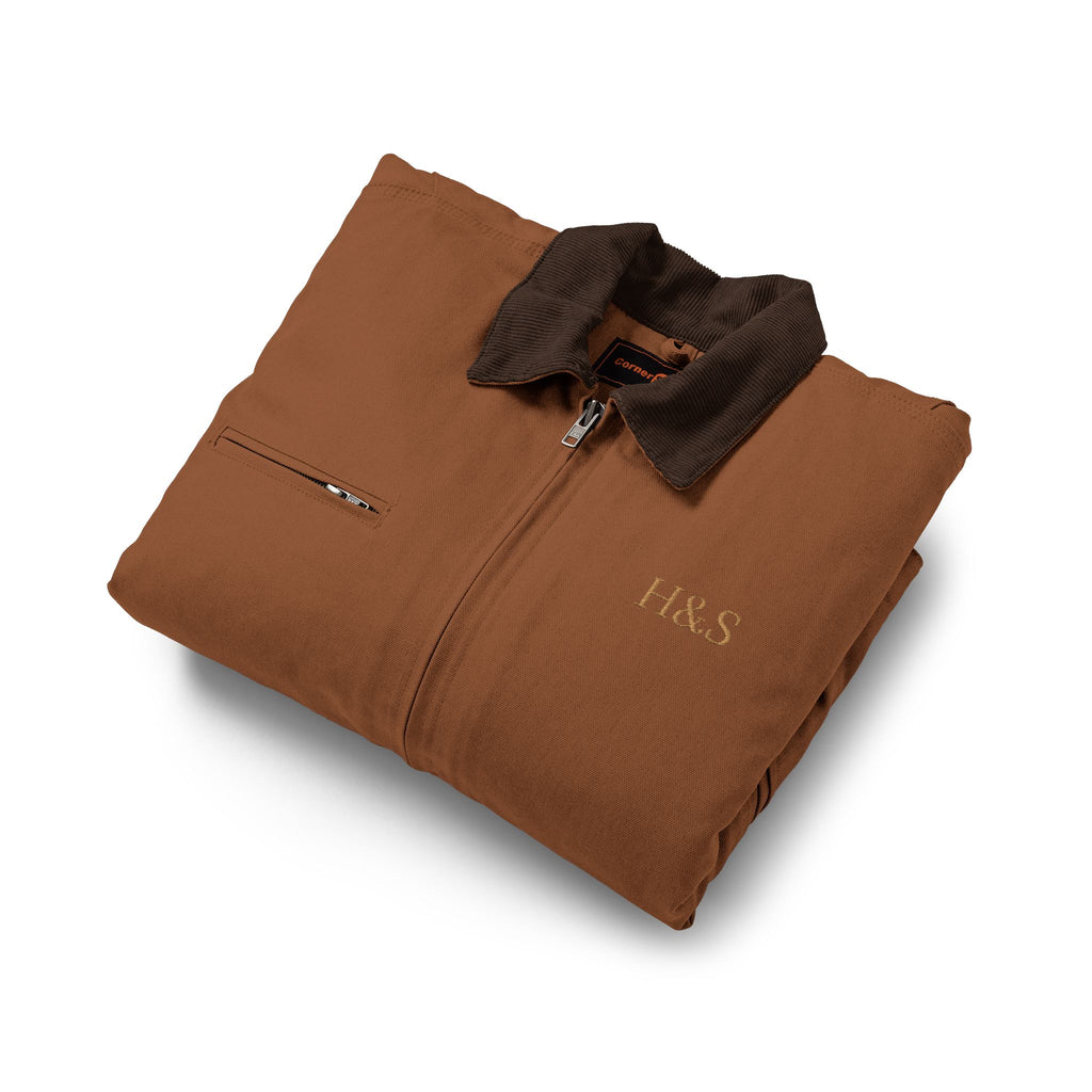Unisex Duck Cloth Canvas Work Jacket - Heritage Brown