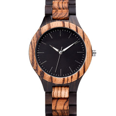 Men's wooden strap quartz watch