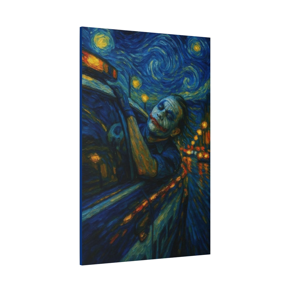 Where swirling madness meets Gotham's night, chaos finds its last laugh under the Starry Knight