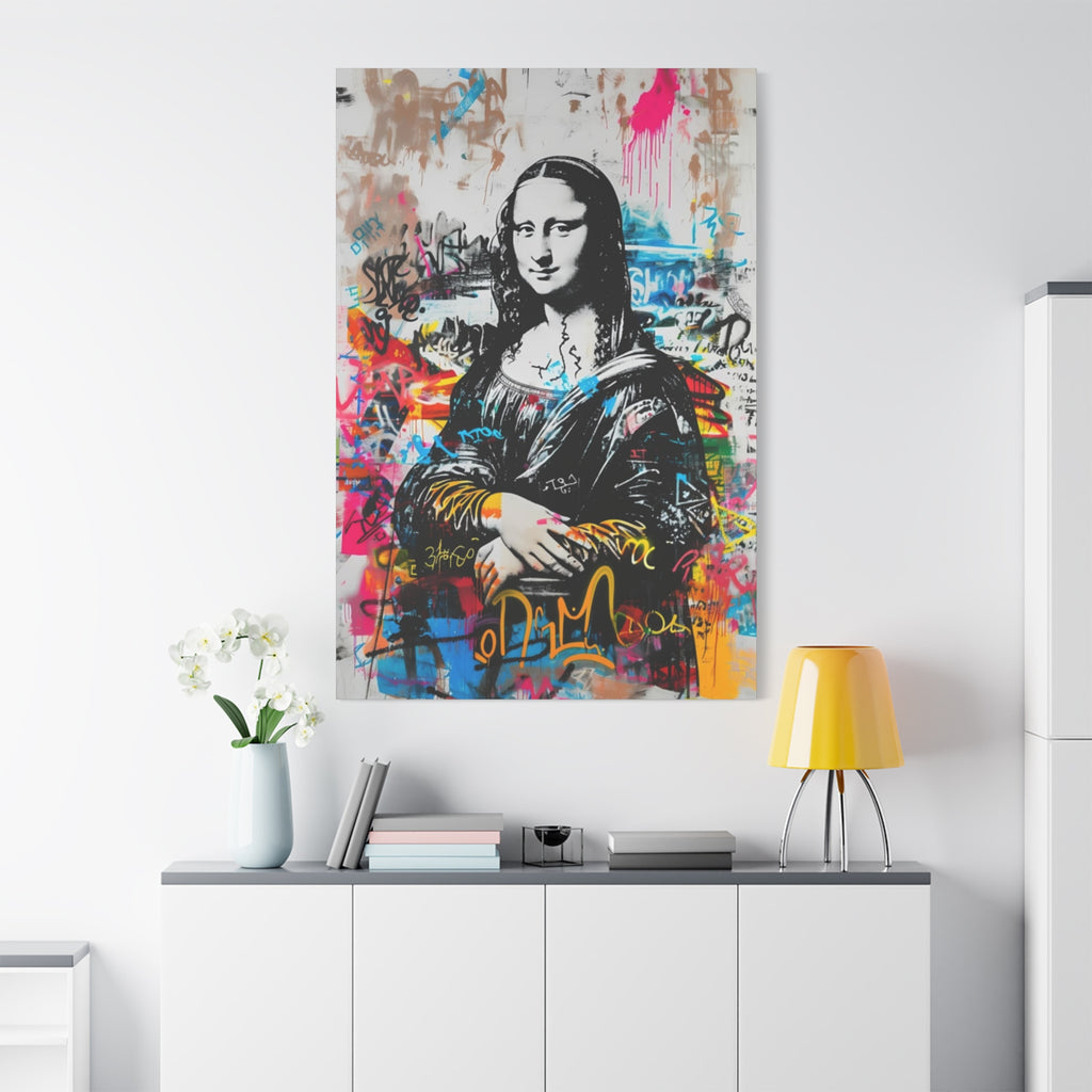 Urban Mona Lisa Street Art Canvas – Modern Graffiti Pop Culture Wall Decor