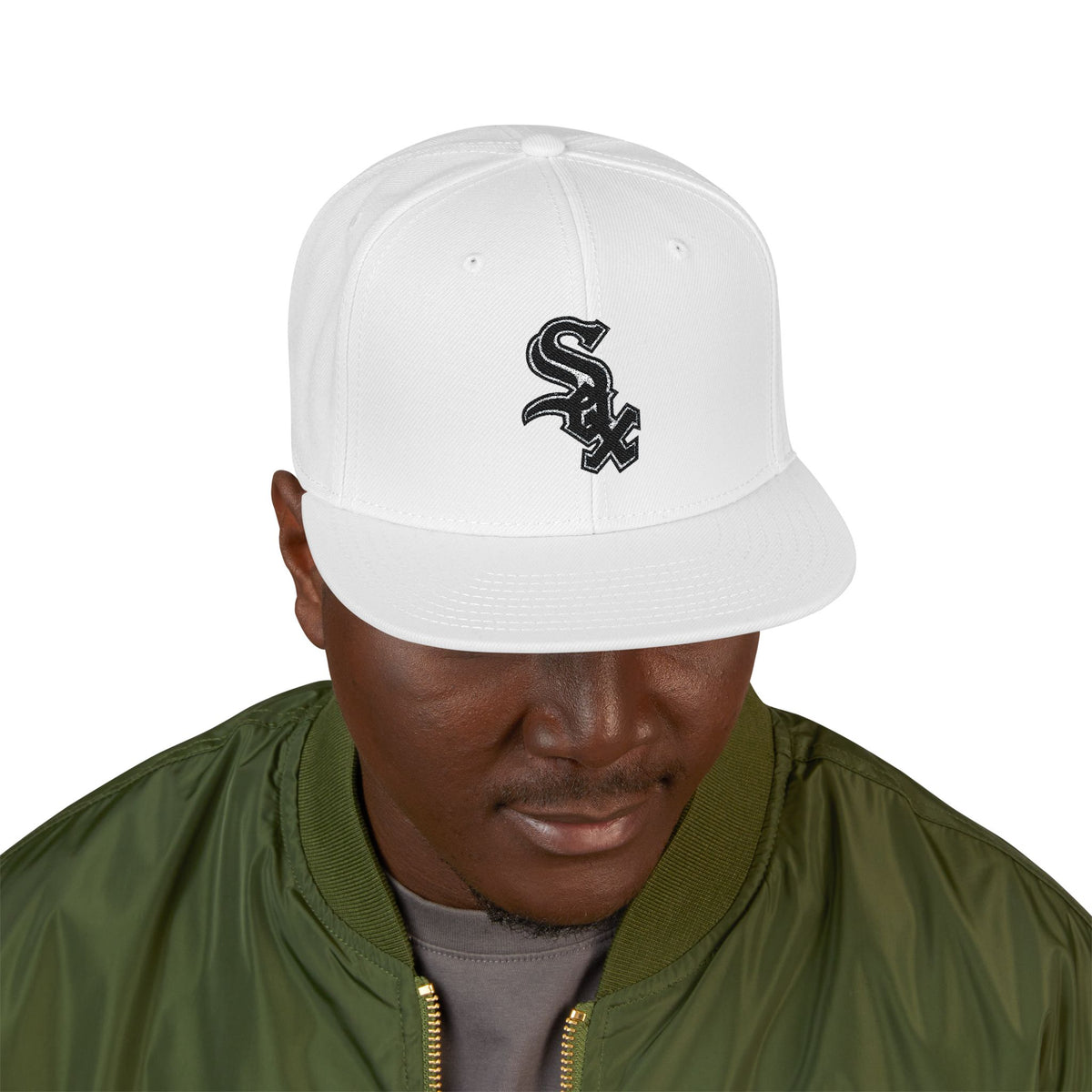 Chicago White Sox Embroidered Snapback Hat | Flat Brim Cap