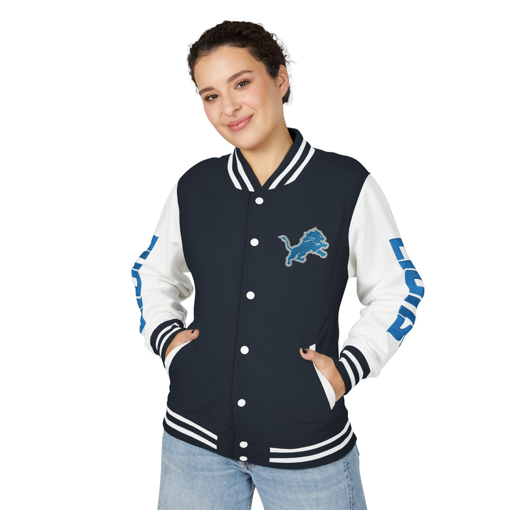 Custom Detroit Lions Unisex Heavyweight Varsity Letterman Jacket