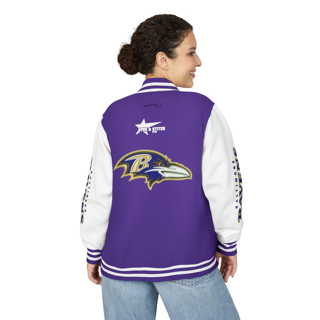 Baltimore Ravens Varsity Jacket – Unisex Letterman Jacket with Custom Sleeve Print & Team Logo