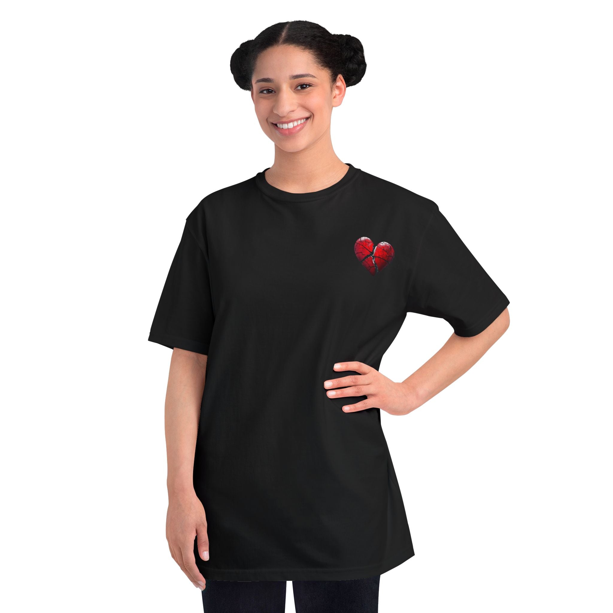 Embroidered Broken Heart Organic T-Shirt | Unisex Streetwear Tee