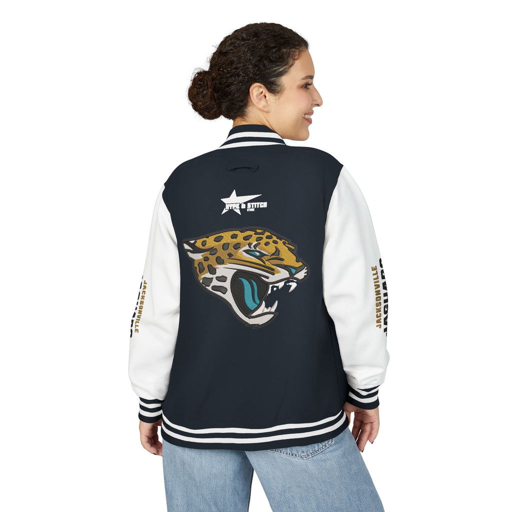 Jacksonville Jaguars Snap-Button Varsity Jacket | Colorblock Outerwear Coat