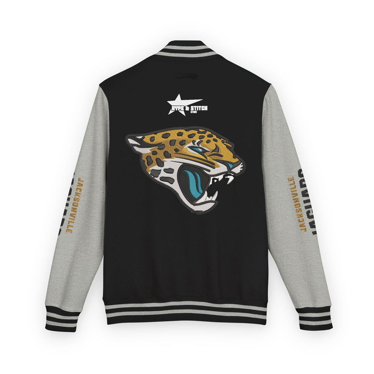Jacksonville Jaguars Snap-Button Varsity Jacket | Colorblock Outerwear Coat