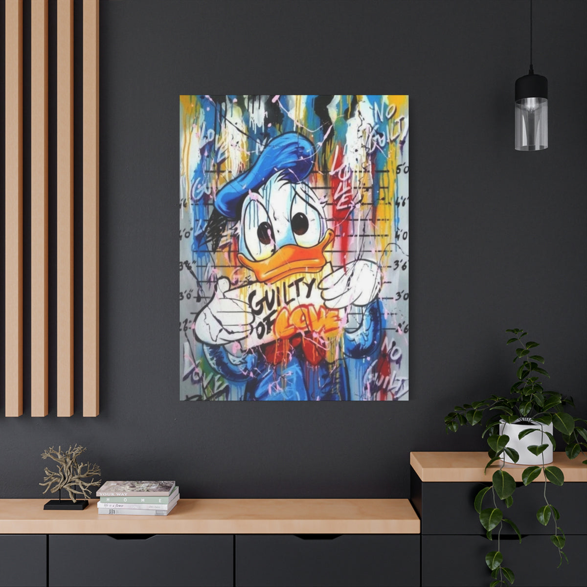 Guilty of Love Donald Duck Pop Art Canvas Wall Decor