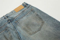 Ripped Dirty Denim Baggy Pants Men