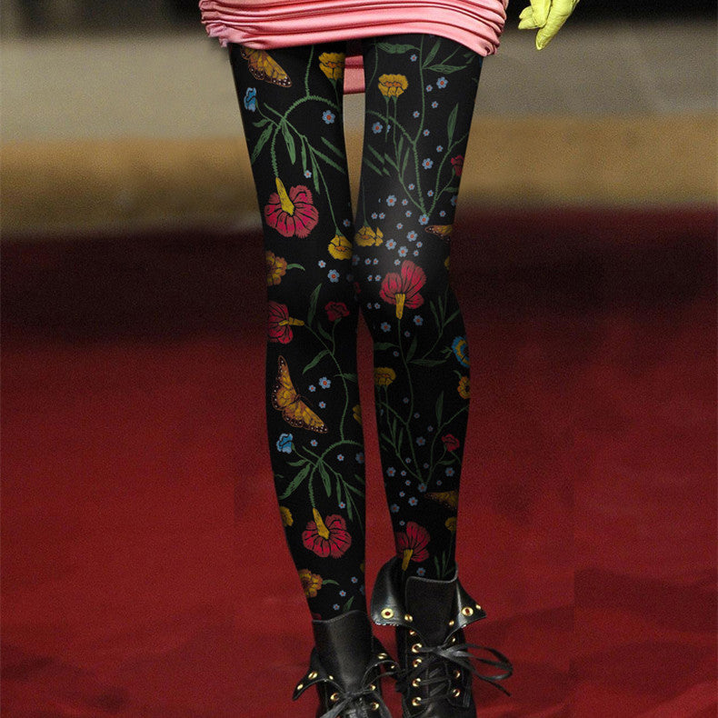 Women's Velvet Jacquard Pantyhose Fashion Socks