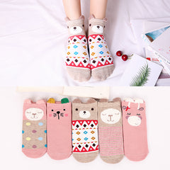 Women's Fashion Simple Cartoon Cotton Socks