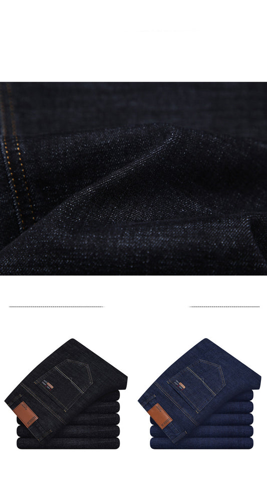 Middle-aged Loose Straight Mid-waist Stretch Business Pants