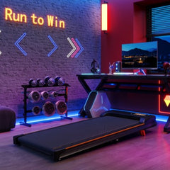 Folding Under Desk Walking Pad Treadmill With Adjustable Incline, 1-6 Km H Low Noise For Home  Office, LED Display, Magnetic Remote Control, Transport Wheels  Plug, Black.